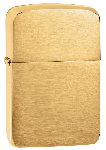 Réplica del encendedor Zippo 1941 Vista frontal ¾ Ángulo de latón cepillado en oro