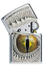 Briquet Zippo chrome haute brillance œil de dragon ouvert, ouvert