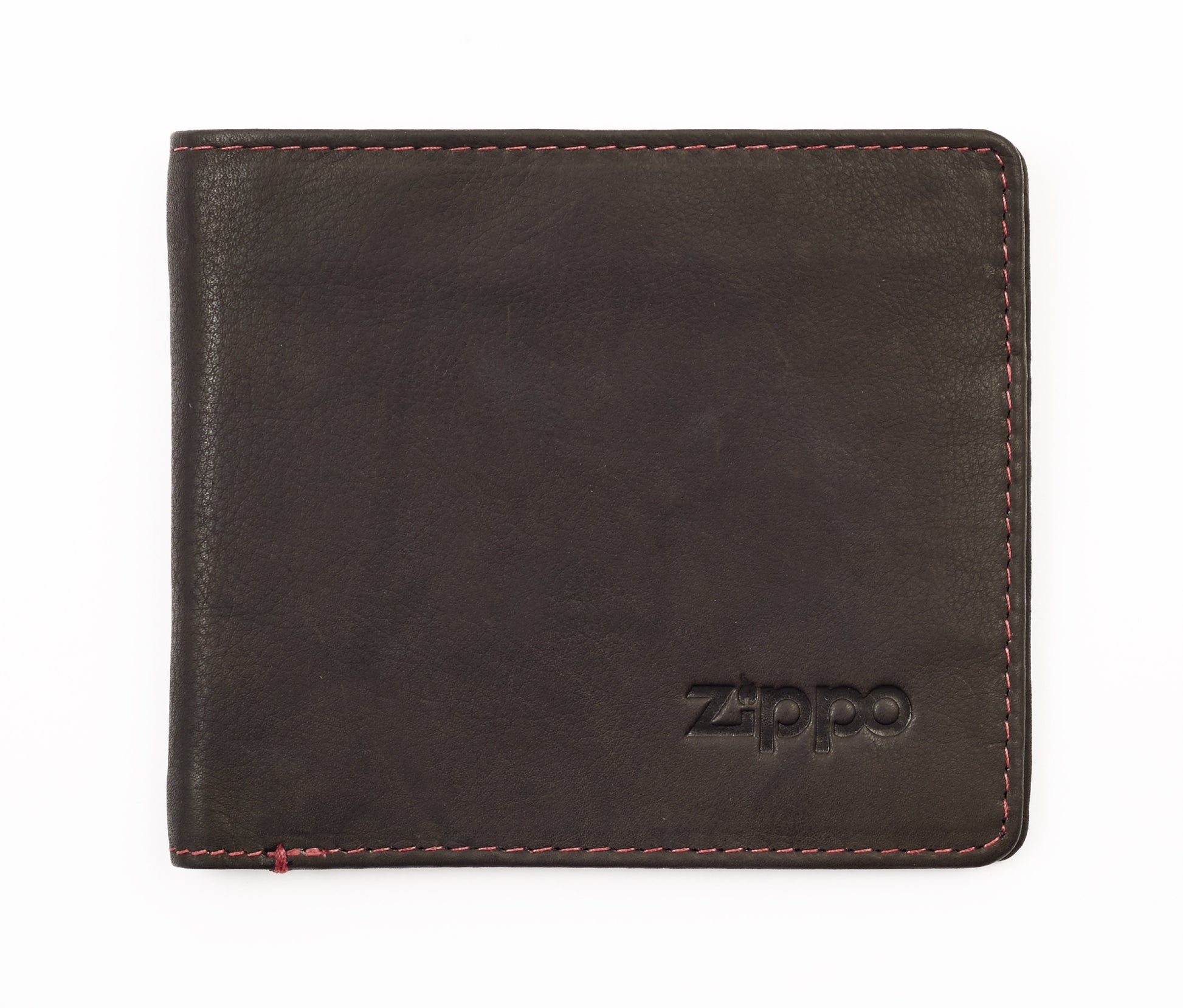 Vue de face portefeuille fermé avec marque Zippo, format horizontal