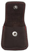 Pochette en cuir Zippo marron ouverte avec le logo Zippo
