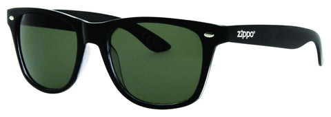 Vista frontal 3/4 de las gafas de sol Zippo verdes