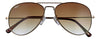 Vista frontal Gafas de sol Zippo de color marrón habano con patillas de metal dorado