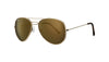 Vista frontal 3/4 de las gafas de sol de piloto Café Zippo