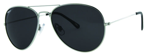 Vista frontal 3/4 de las gafas de sol de Piloto Zippo con montura grises
