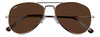 Vista frontal de las gafas de sol de piloto Zippo con montura dorada