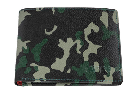 Vue de face portefeuille horizontal motif camouflage marque Zippo