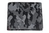 Vue de face portefeuille horizontal fermé gris motif camouflage marque Zippo