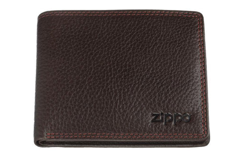 Vue de face portefeuille horizontal fermé avec marque Zippo