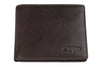 Vue de face portefeuille cartes de crédit marron fermé avec logo Zippo