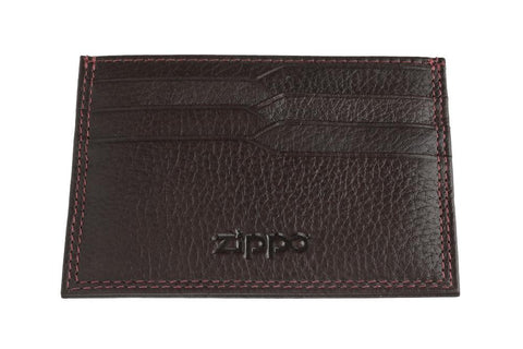 Vue de face porte-cartes avec logo Zippo