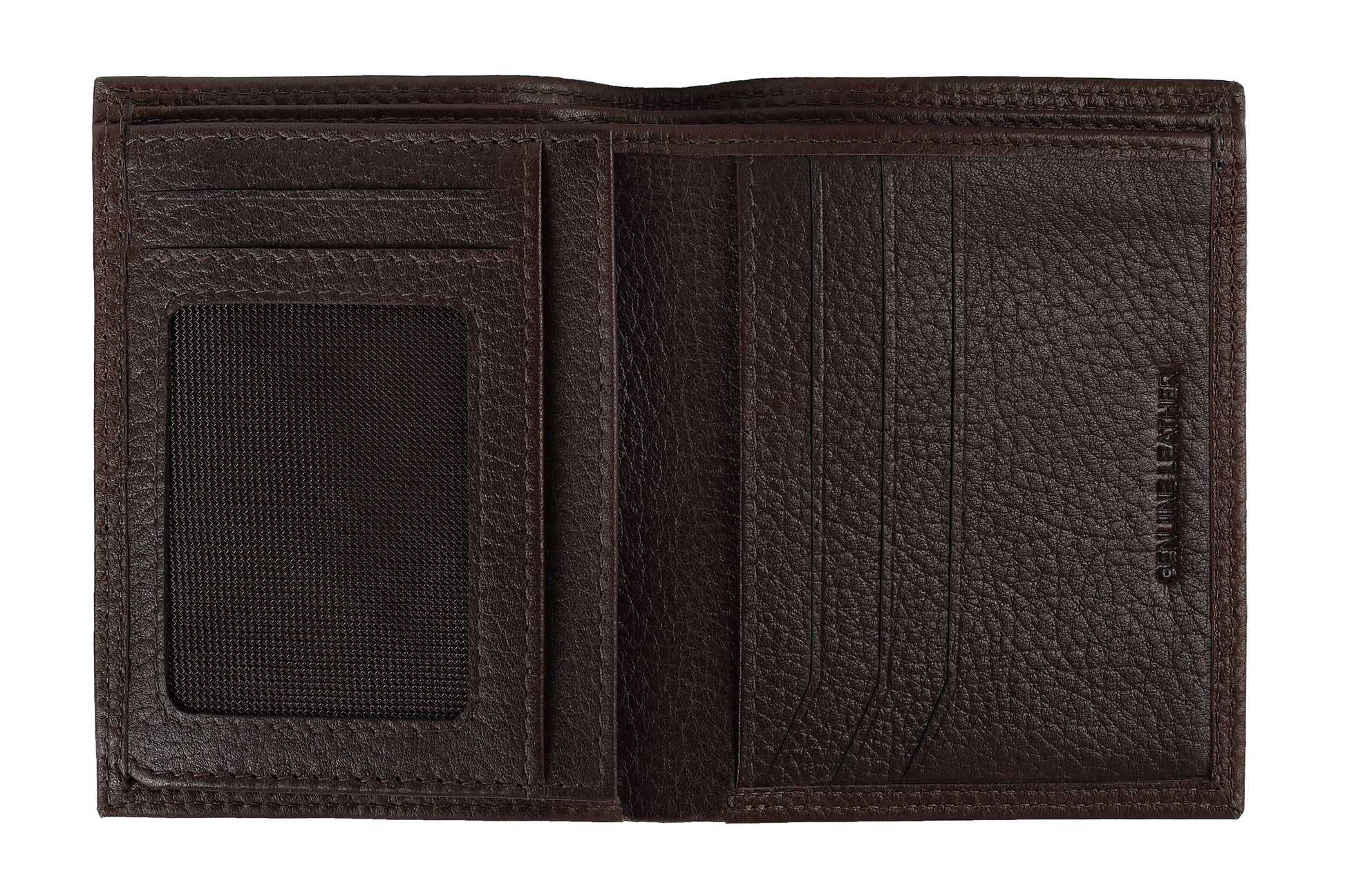 Portefeuille Zippo en cuir marron fermé avec logo Zippo, ouvert