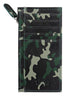 Vue de face porte-cartes motif camouflage vert avec poche zippée marque Zippo