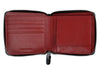  Portefeuille Zippo motif camouflage gris avec fermeture Éclair, ouvert avec doublure rouge