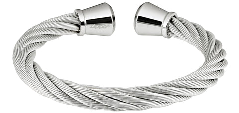 Vue de face bracelet en fil d'acier