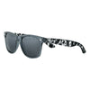 Vue de face 3/4 lunettes de soleil Zippo grises avec branches noires mouchetées