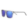 Vista frontal 3/4 Zippo gafas de sol rectangulares transparentes, lentes azules