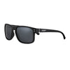 Vista frontal de las gafas de sol Zippo de montura estrecha, rectangulares, negras