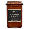 Vue de face bougie Zippo Dark Bourbon and Spice marron avec couvercle en liège