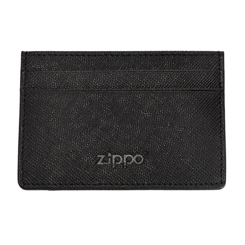 Porte-cartes Zippo en cuir Saffiano avec logo Zippo