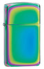 Vue de face 3/4 briquet Zippo Slim multicolore