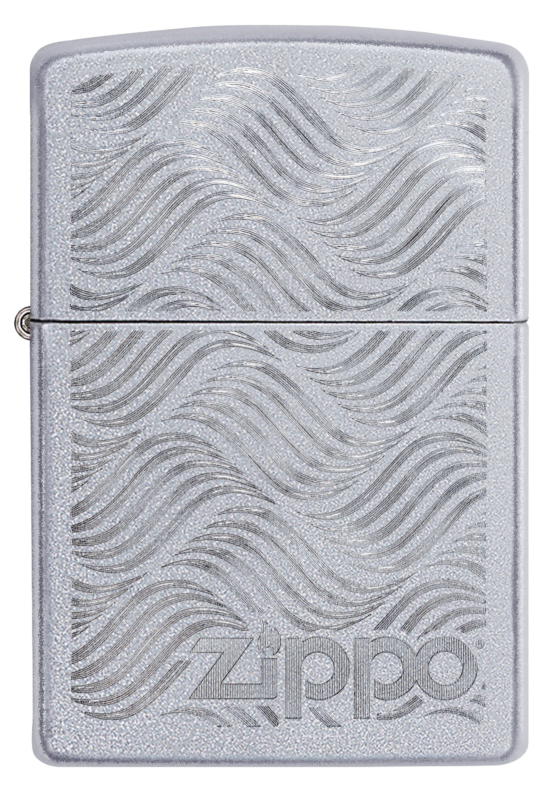 Vista frontal del mechero a prueba de viento Zippo Geometric Pattern Design