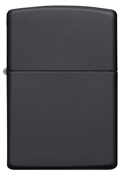 Vue de face briquet Zippo Media Chrome Black Matte