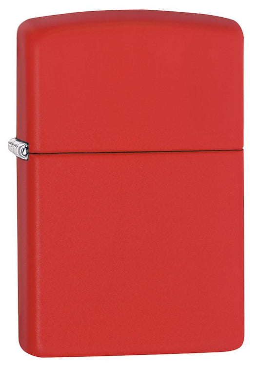 Vue de face 3/4 briquet Zippo Red Matte modèle de base