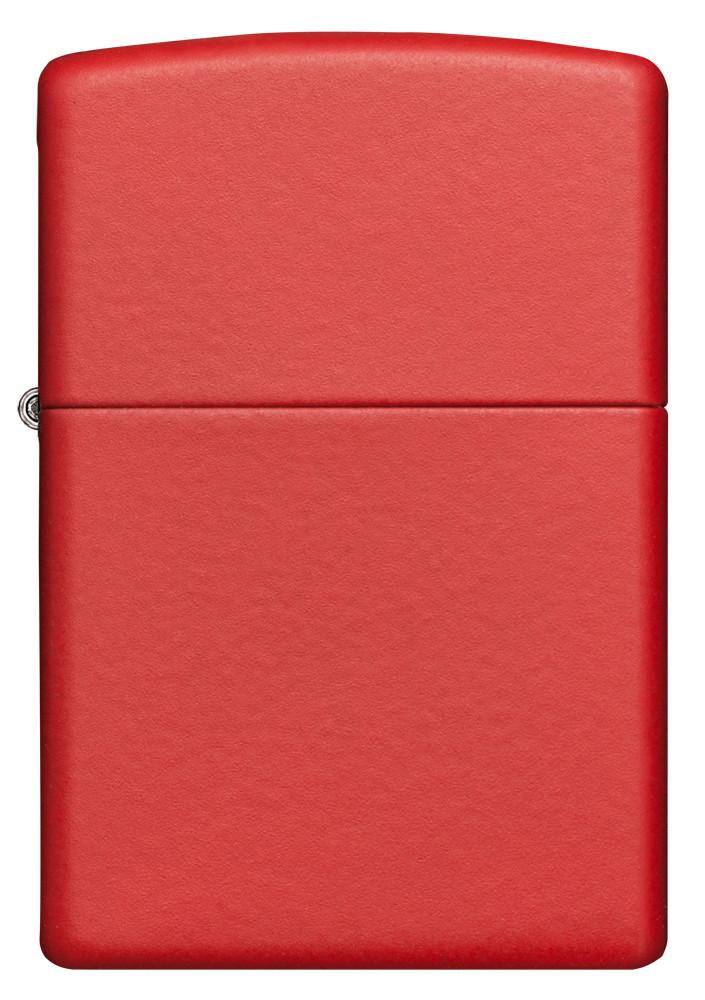 Vue de face briquet Zippo Red Matte modèle de base