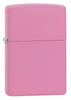 Vue de face 3/4 briquet Zippo Pink Matte modèle de base 
