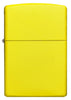 Vue de face briquet Zippo modèle de base jaune citron
