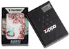 Zippo Feuerzeug mit bunter Farbpallette und mintfarbenen Playboy Hasenkopf  in offener Premiumschachtel