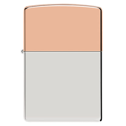 Vista frontal del encendedor Zippo Bimetal Case Silver storm
