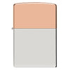 Vista frontal del encendedor Zippo Bimetal Case Silver storm
