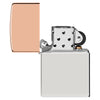 Vista frontal del encendedor Zippo Bimetal Case Copper storm, sin encender