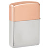 ¾ vista del encendedor Zippo Bimetal Case Silver storm