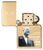 Vista frontal del encendedor Zippo Fourder's day 2023 storm sin encender, sin llama