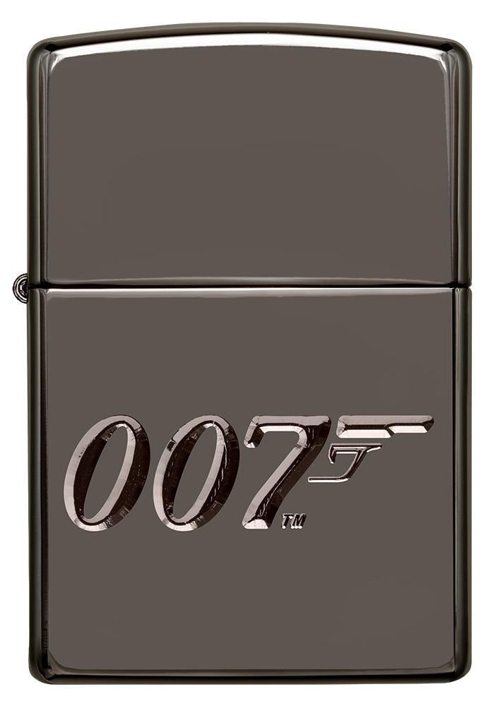 Vue de face briquet Zippo gris brillant 007