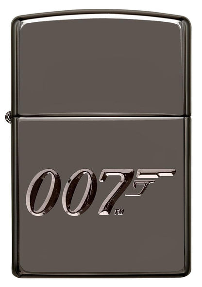 Vue de face briquet Zippo gris brillant 007