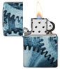 Zippo Feuerzeug 540 Grad Gear Wheels Design mit Zahnräder Online Only geöffnet mit Flamme
