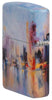 Seitenansicht Rückseite Zippo Feuerzeug 540 Grad City Skyline Design wie ein Gemälde Online Only