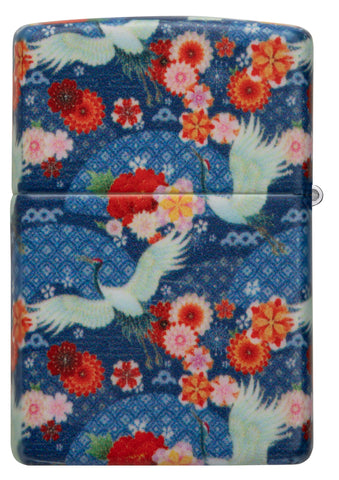 Vista de la parte trasera del mechero a prueba de viento Kimono Design que representa el traje tradicional japonés