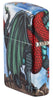 Vue de côté arrière briquet Zippo blanc mat 540° Color Image avec ailes de dragon