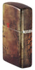 Vue de côté vue de dos briquet Zippo blanc mat 540° Color Image avec navire pirate et carte au trésor