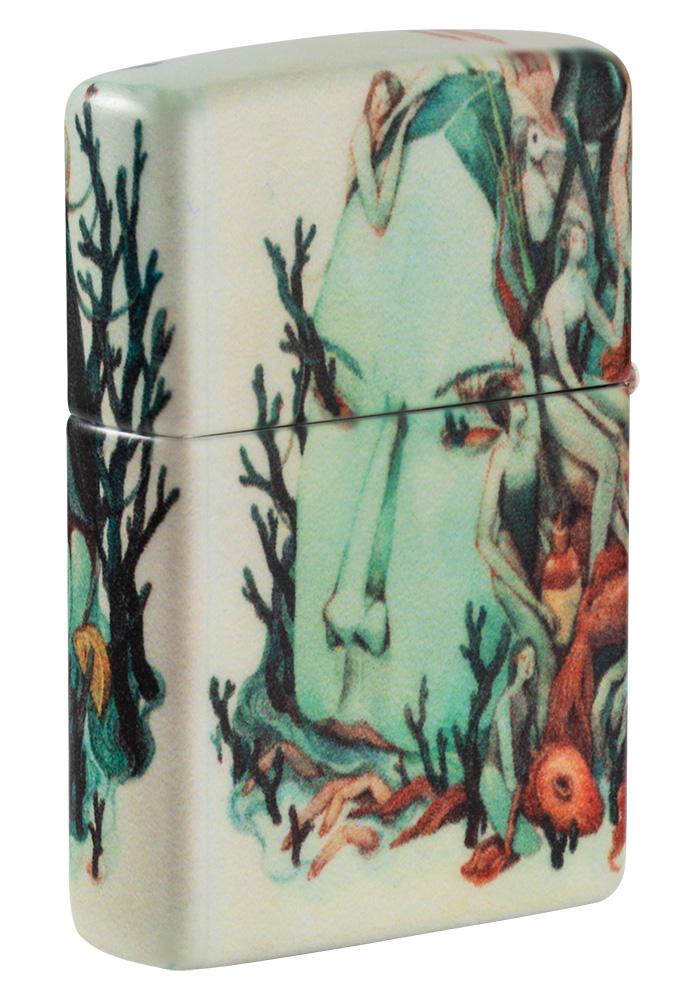 Vue de côté arrière briquet Zippo Marija Tiurina
