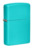 Vista de tres cuartos del mechero a prueba de viento Zippo Flat Turquoise
