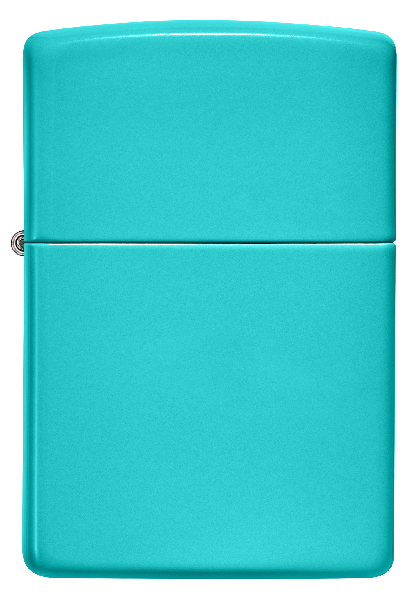 Vista frontal del mechero a prueba de viento Zippo Flat Turquoise