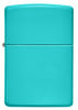 Vista frontal del mechero a prueba de viento Zippo Flat Turquoise