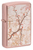 Frontansicht 3/4 Winkel Zippo Feuerzeug Osterzweig mit Kirschblüten Rose Gold Online Only