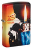 Vista frontal 3/4 Ángulo Encendedor Zippo 25 Años Coleccionable Aerógrafo Claudio Mazzi Diseño 540 Grados