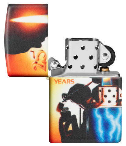 Encendedor Zippo 25 Años Coleccionable Aerógrafo Claudio Mazzi Diseño 540 Grados Abierto Sin Llama